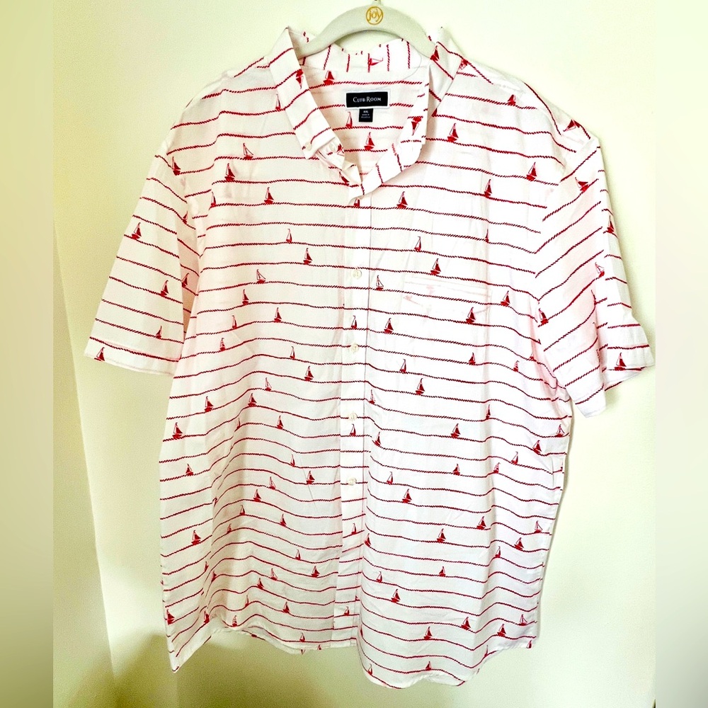 Men’s Short-Sleeve Button-down Short - Sail Boats/Nautical